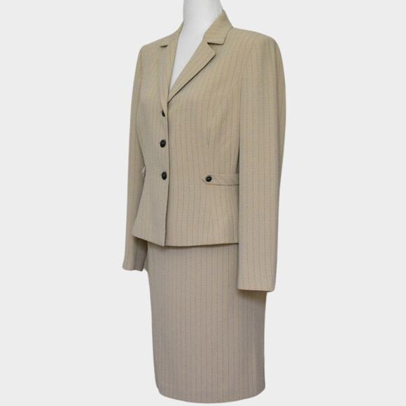 TAHARI ASL Pinstripe Blazer & Skirt Suit Set Size 8 - Picture 2 of 7